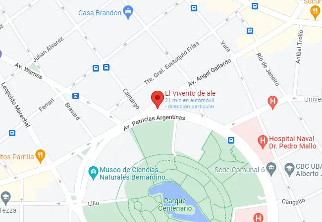 Mapa de ubicación de El Viverito de ale, Angel gallardo 300 esquina, Av. Patricias Argentinas, C1405 CABA