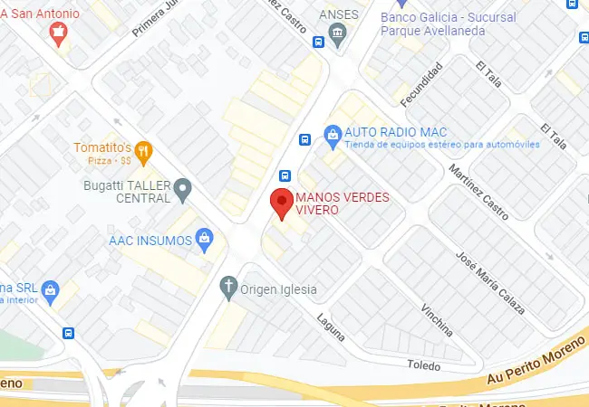 Mapa de ubicación de MANOS VERDES VIVERO, Av. Eva Perón 3872, C1407 CABA