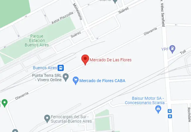 Mapa de ubicación de Mercado De Las Flores, Olavarría 3200, C1281 CABA