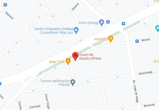 Mapa de ubicación de Vivero Mi Abuelo Alfredo, Av. Juan B. Justo 8196, C1407 FBT, Buenos Aires